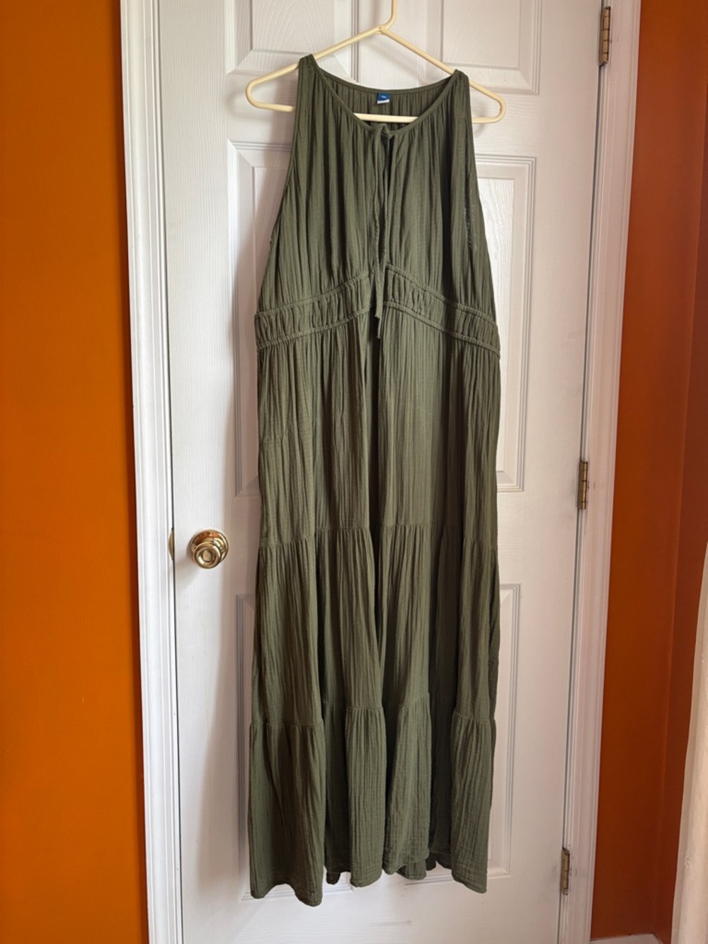 Old Navy Olive Green Sleeveless Maxi Dress